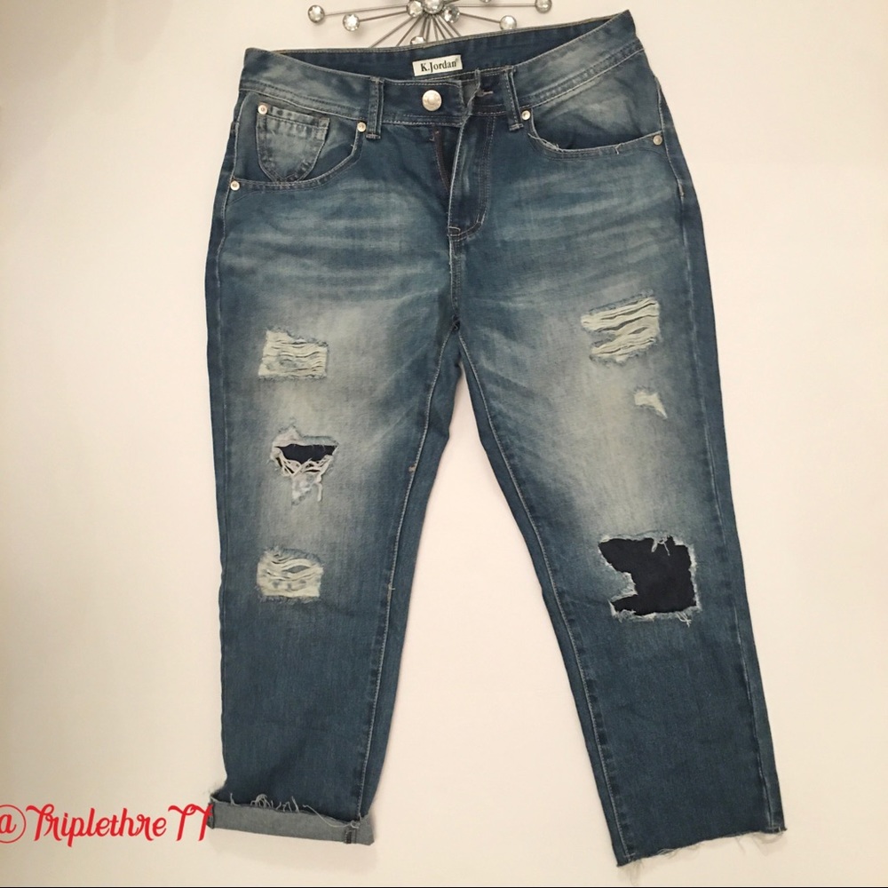 Destructed Cropped Jeans By K.Jordan S/10❤️